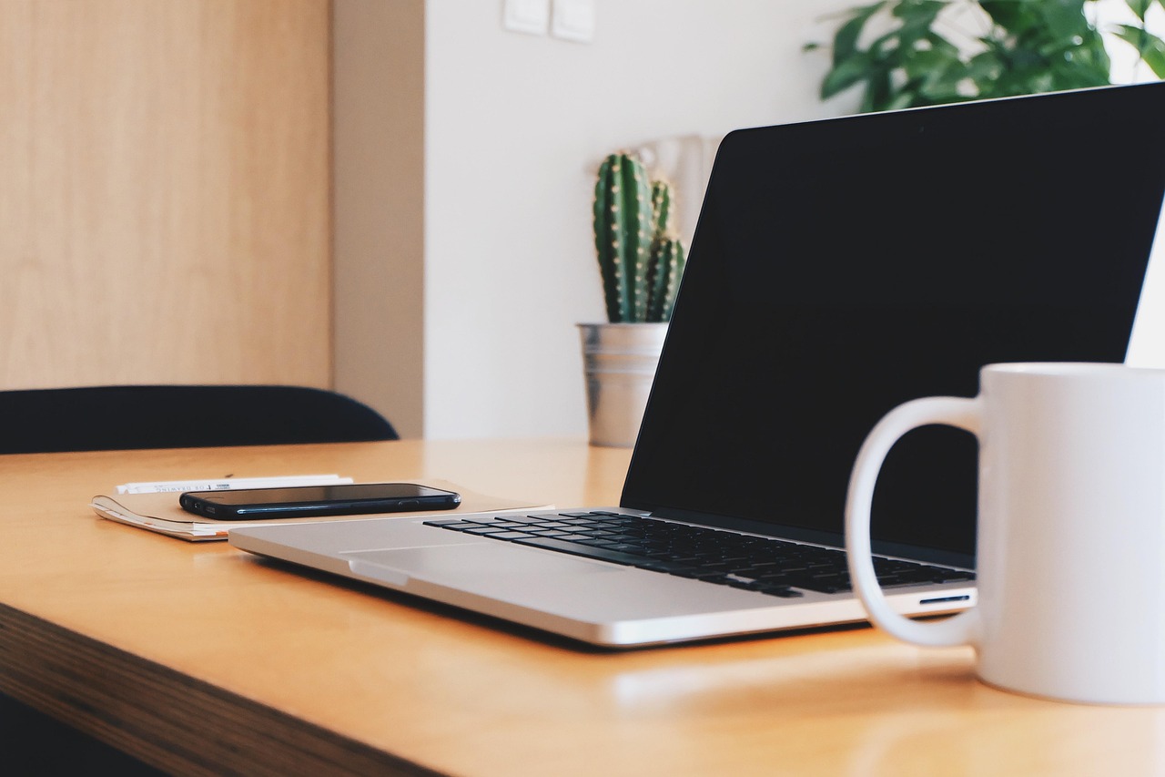 Open laptop on desk